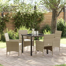 5-Delige Tuin Eetset Beige Poly Rattan