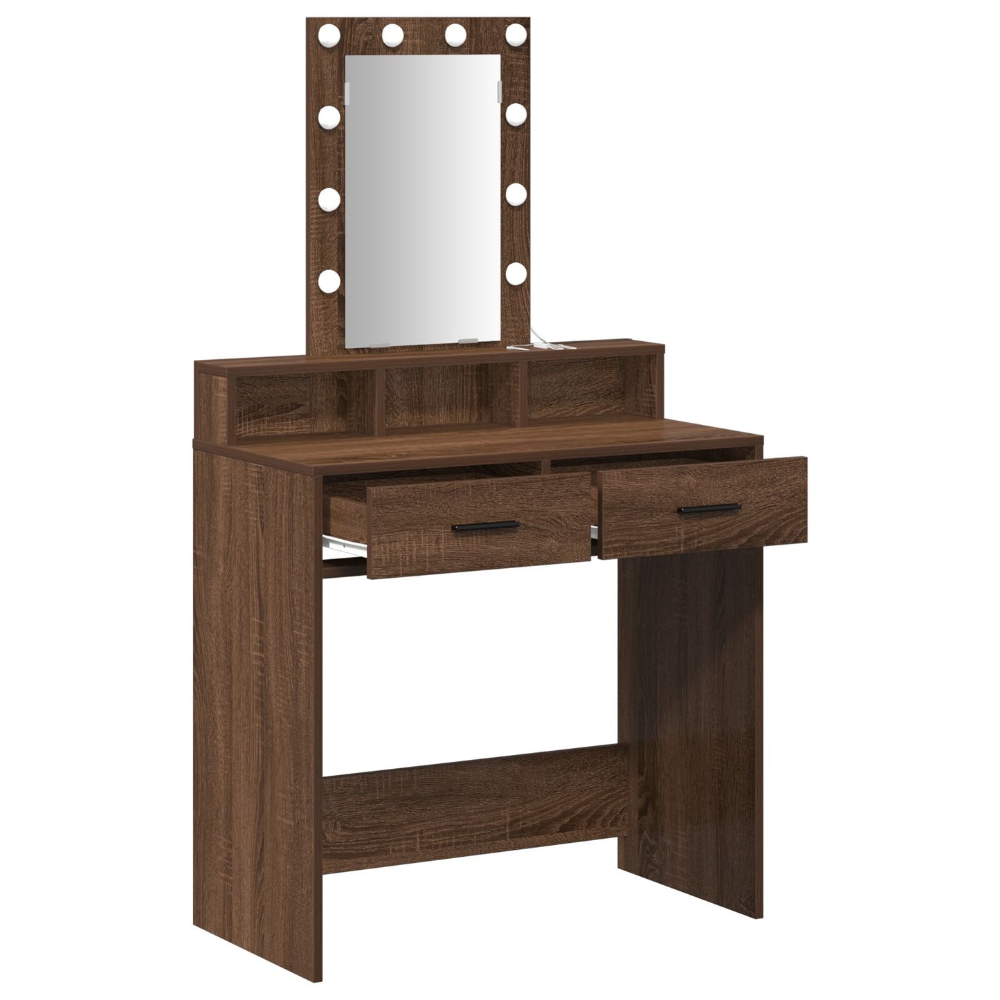 Kaptafel Met Led-Verlichting - - Bruin Eiken 79 x 41 x 140 cm