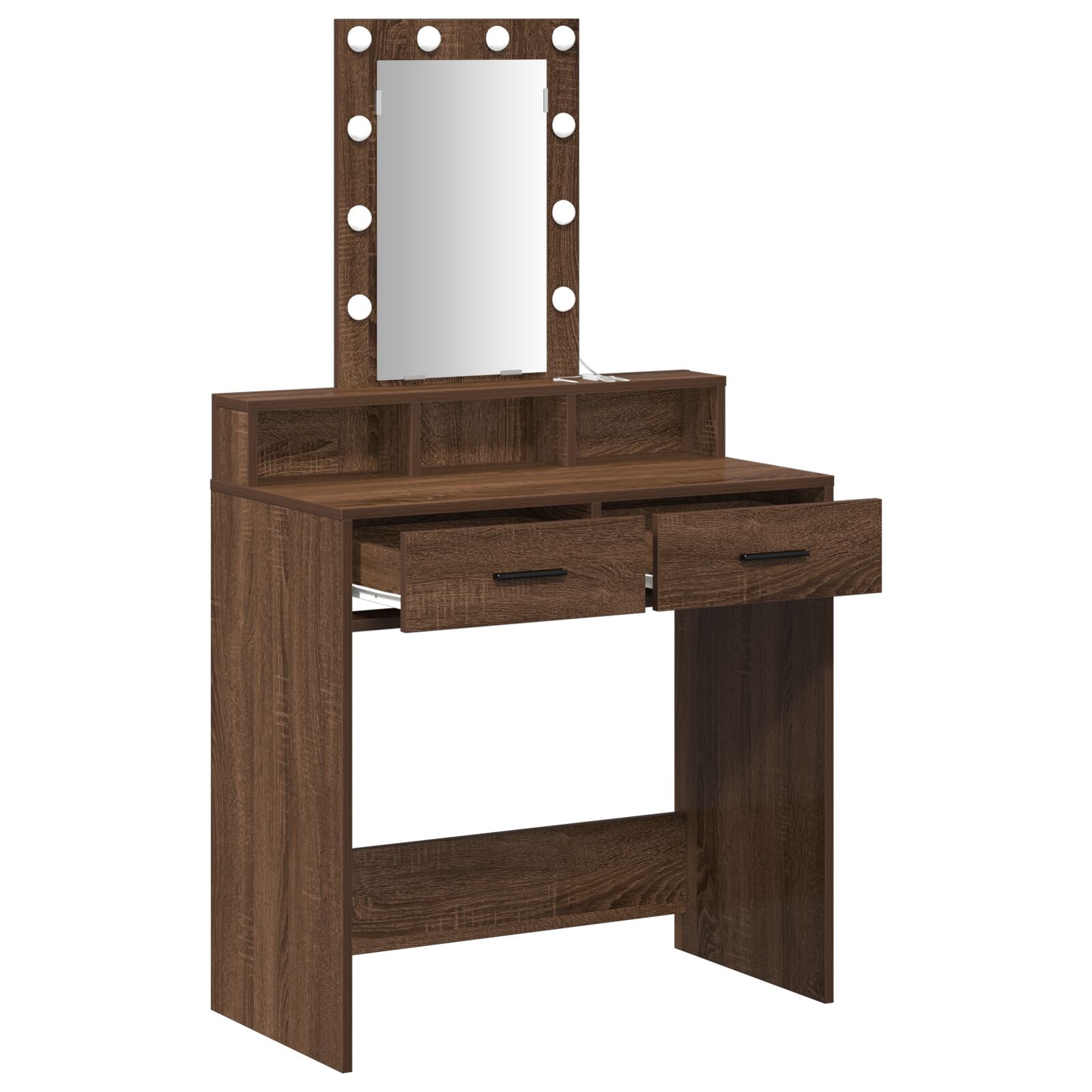 Kaptafel Met Led-Verlichting - - Bruin Eiken 79 x 41 x 140 cm