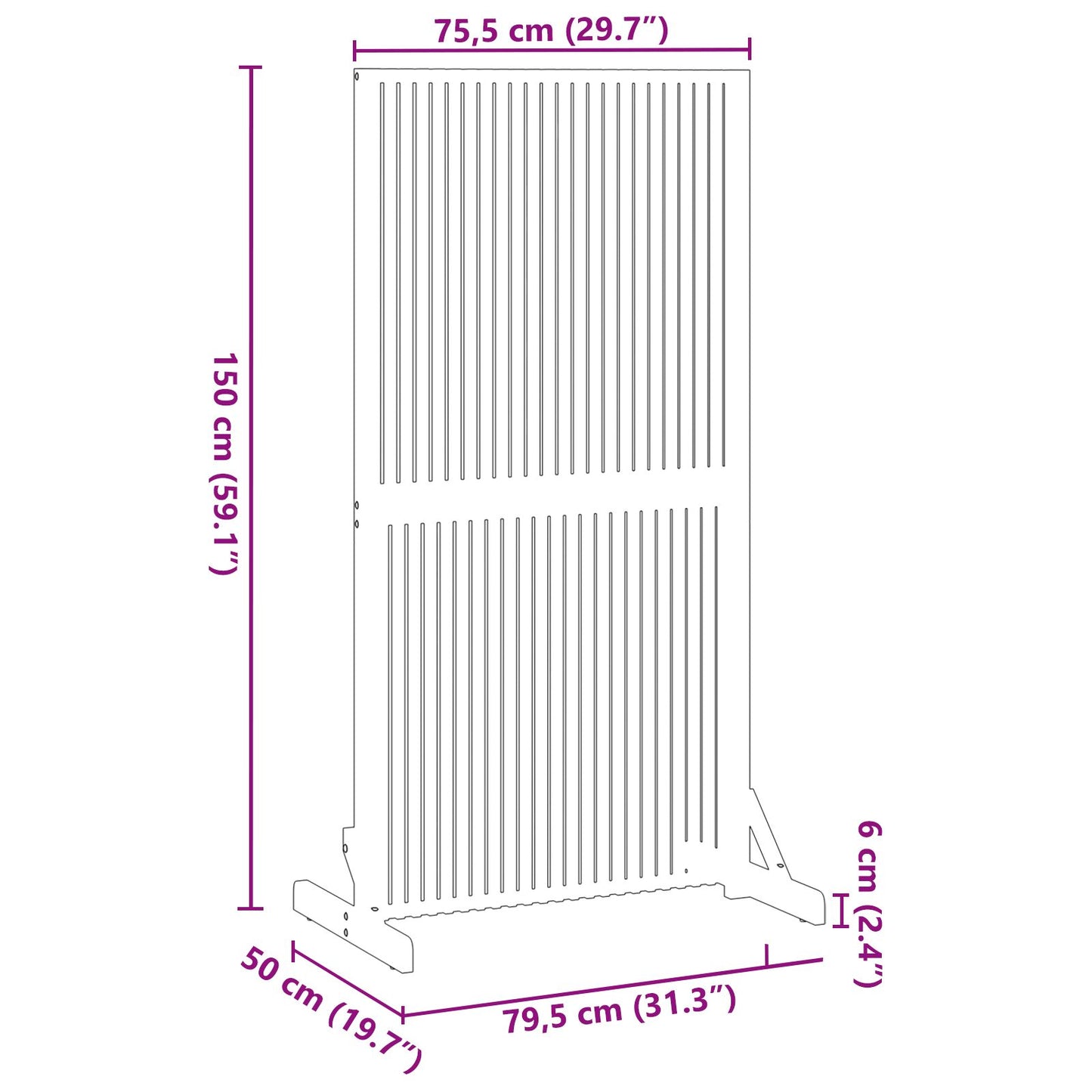 Privacy Scherm Binnen/Buiten Massief Acaciatoest 150 cm