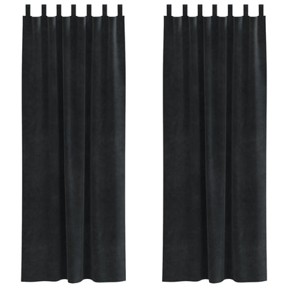 Blackout Gordijnen 2 Stuks Fluweel Zwart 140 x 260 cm met ophanglussen