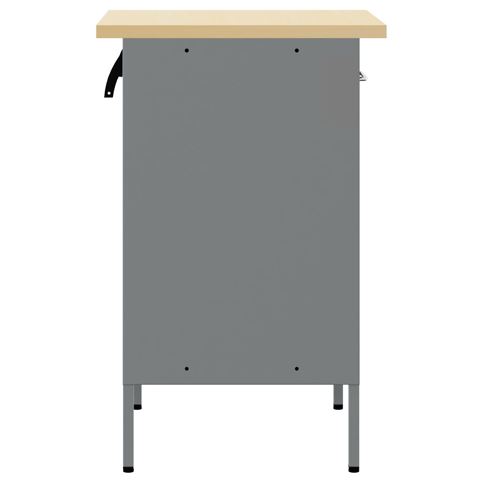 Werkplaatskast 50X55X84 Cm Staal Zwart en grijs Werkplaatskast met 1 lade en 1 deur