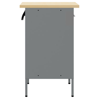 Werkplaatskast 50X55X84 Cm Staal Zwart en grijs Werkplaatskast met 1 lade en 1 deur