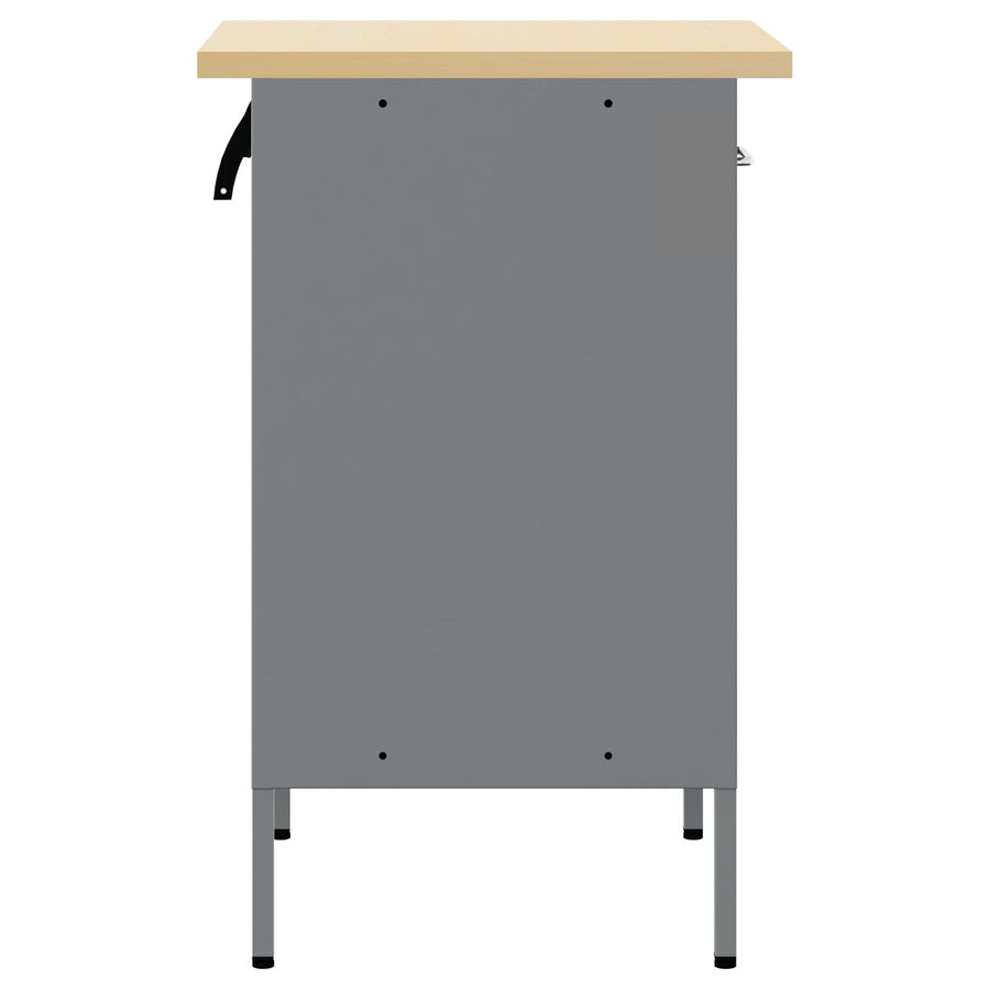 Werkplaatskast 50X55X84 Cm Staal Zwart en grijs Werkplaatskast met 1 lade en 1 deur