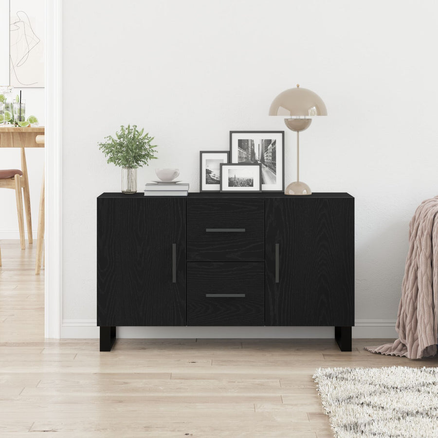 Dressoir Zwart Eiken 100X36X60 Cm Geengineerd Hout