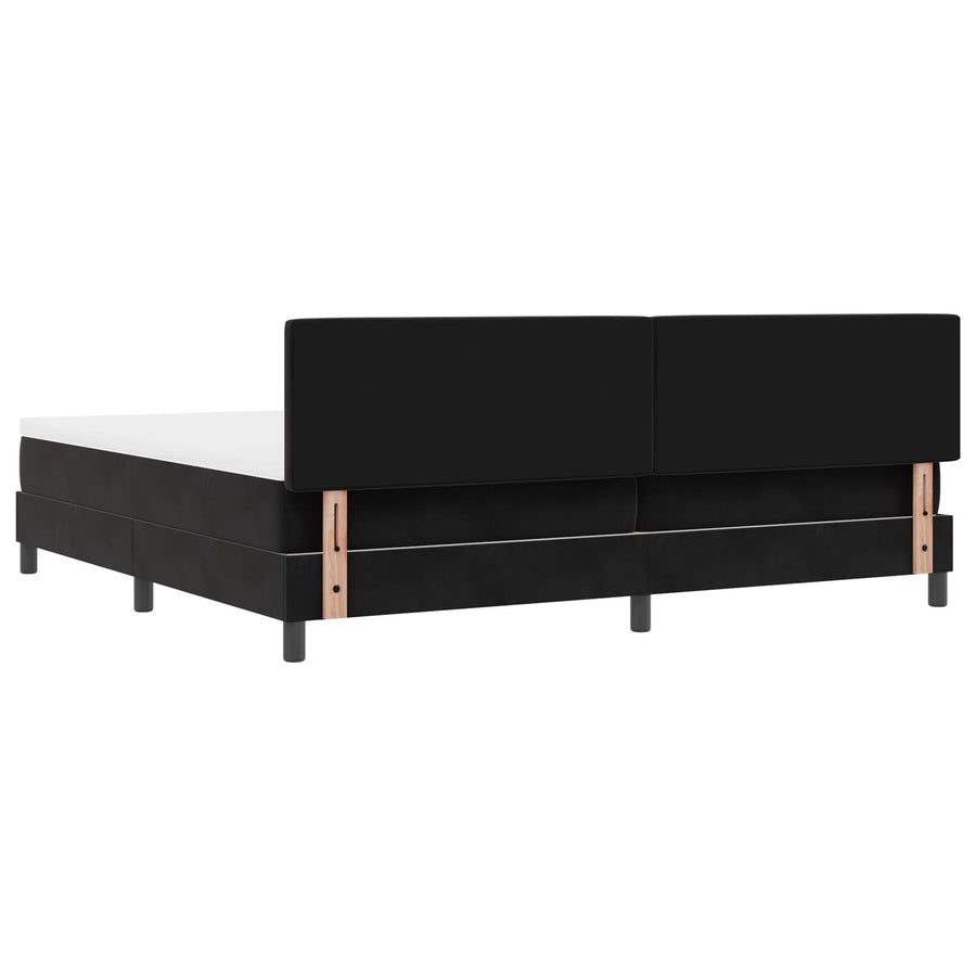 Boxspringbed Met Matras Zwart 200X200 Cm Fluweel Blauw