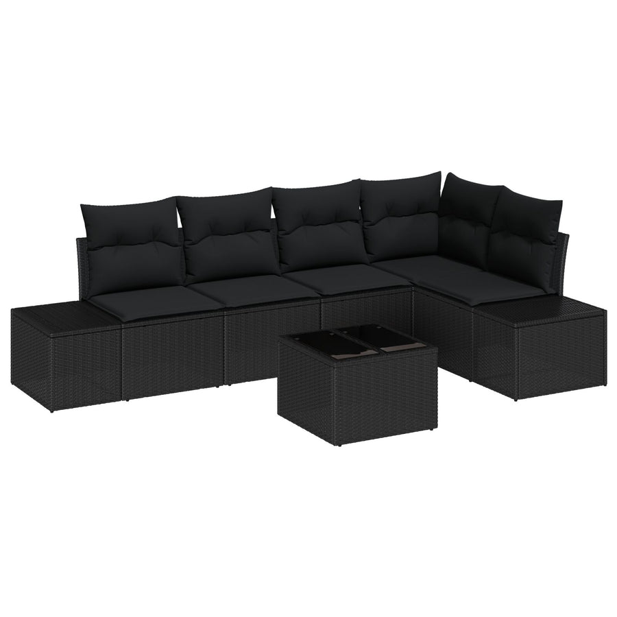 6-Delige Tuin Sofa Set Met Kussens Beige Poly Rattan