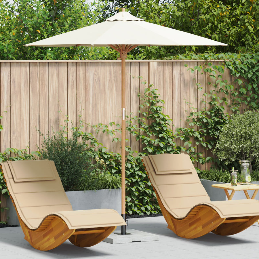 Tuinparasol 217X230 Cm Bamboe 217 x 217 x 230 cm Crème wit