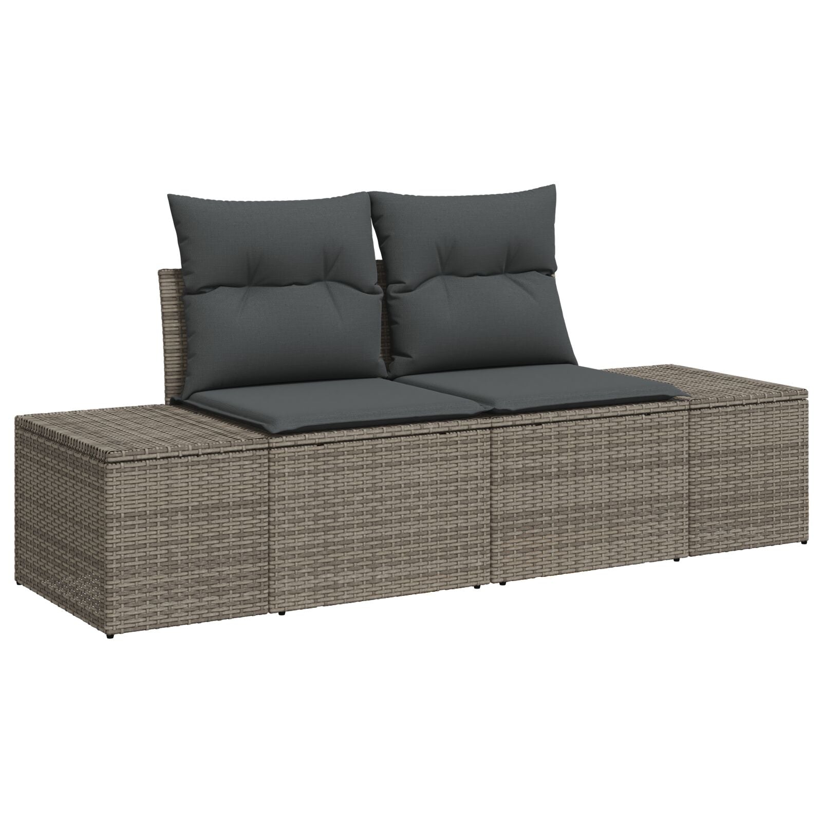 4-Delige Tuin Sofa Set Met Kussens Grijze Poly Rattan Wit