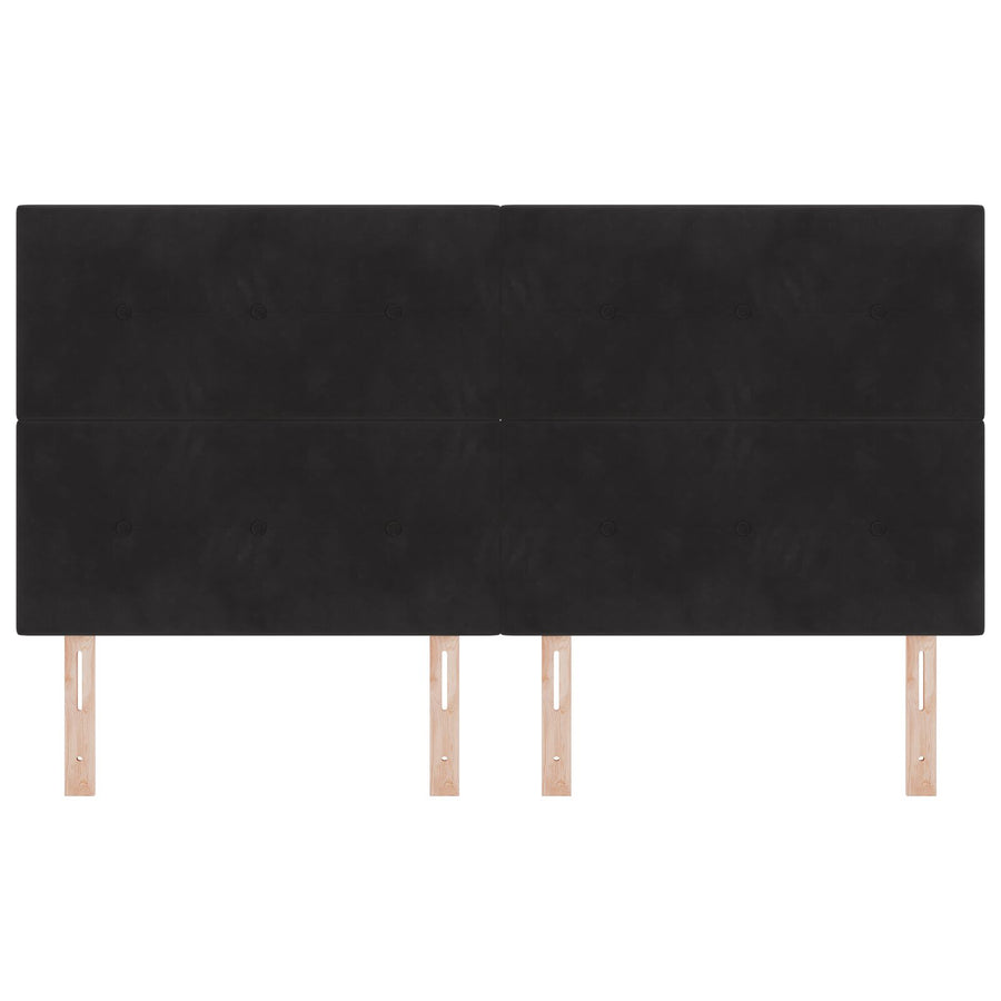 Hoofdbord Knopgestikt Fluweel Zwart 180 cm Hoog hoofdbord