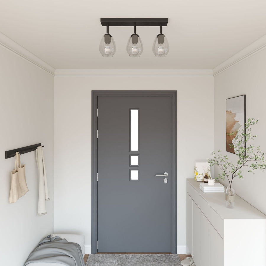 Plafondlamp Met Verstelbare Glazen Lampenkap In Antraciet, E27 3