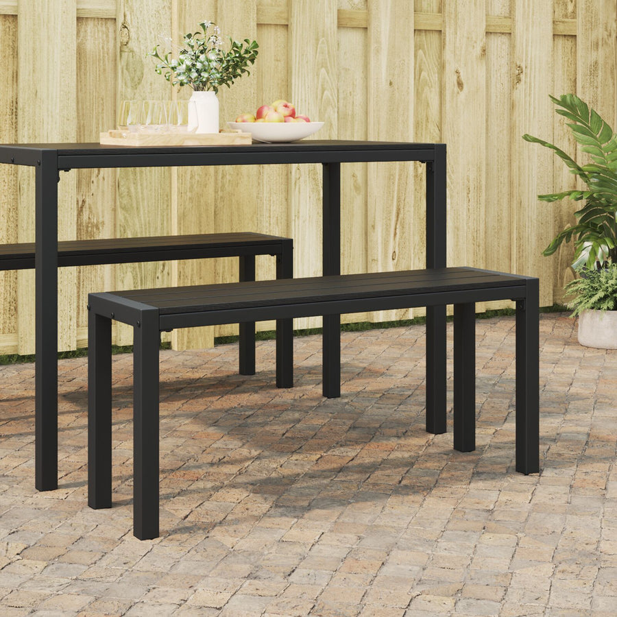 Tuinbank 100 Cm Staal En Wpc Zwart