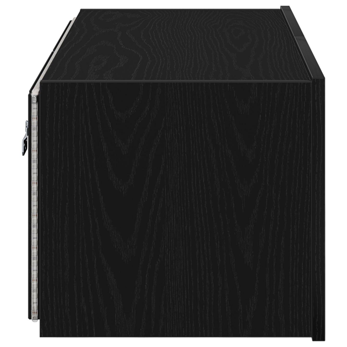 Tv Wandkast Met Led-Verlichting Zwart Eiken 80X35X31 Cm