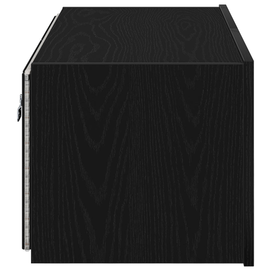 Tv Wandkast Met Led-Verlichting Zwart Eiken 80X35X31 Cm