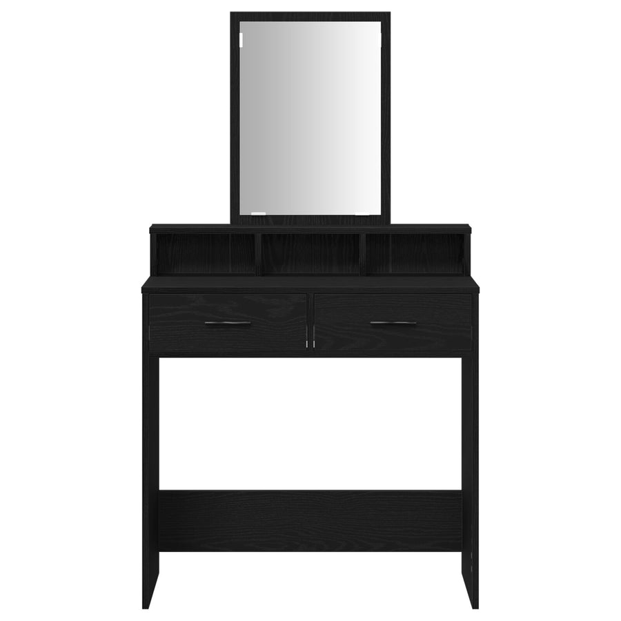 Kaptafel Mdf En Glas Kaptafel 79 x 41 x 140 cm Zwart eiken