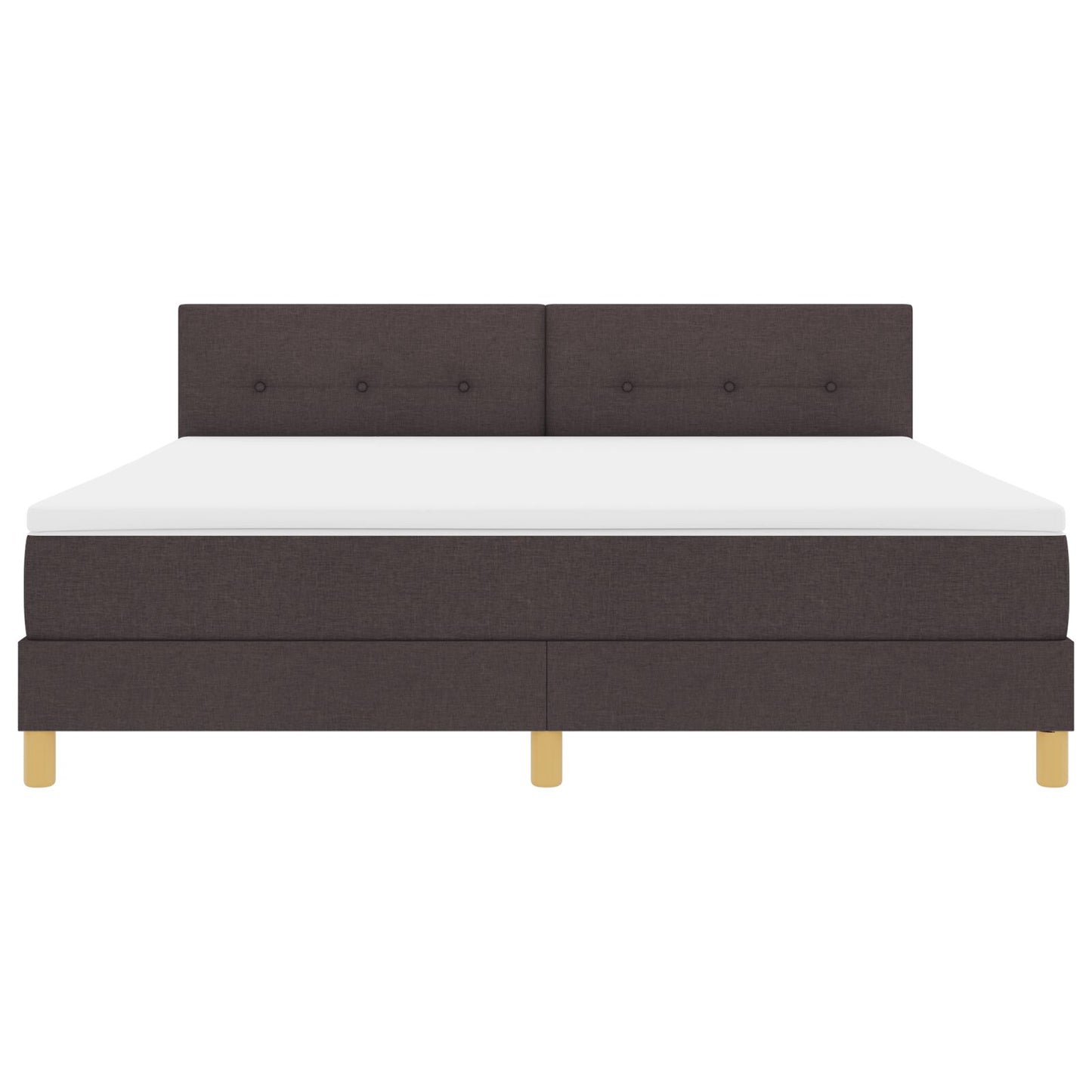 Boxspringbed Met Matras Stof Donkerbruin 180 x 200 cm Knoopgetuft