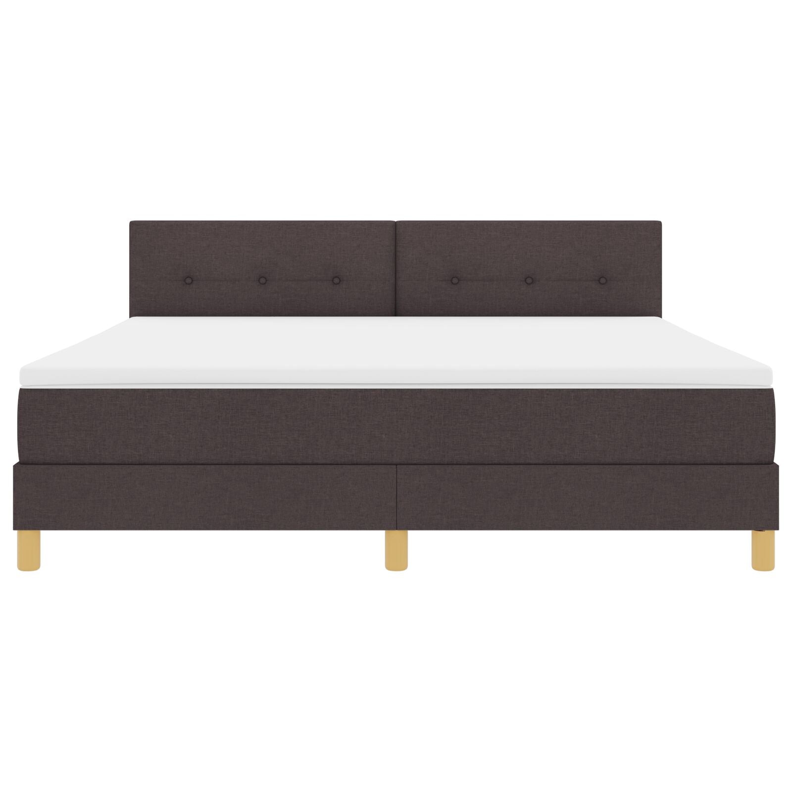 Boxspringbed Met Matras Stof Donkerbruin 180 x 200 cm Knoopgetuft