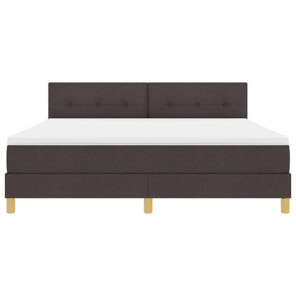 Boxspringbed Met Matras Stof Donkerbruin 180 x 200 cm Knoopgetuft