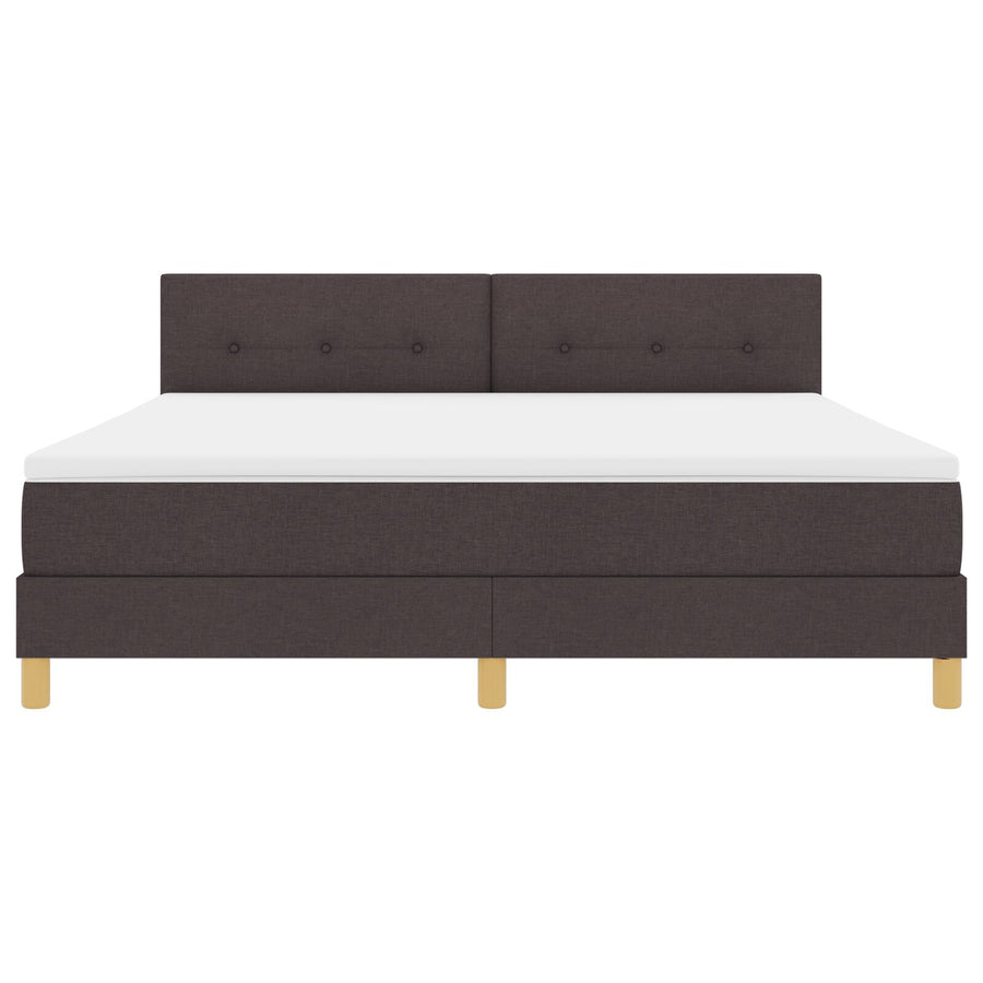 Boxspringbed Met Matras Stof Donkerbruin 180 x 200 cm Knoopgetuft