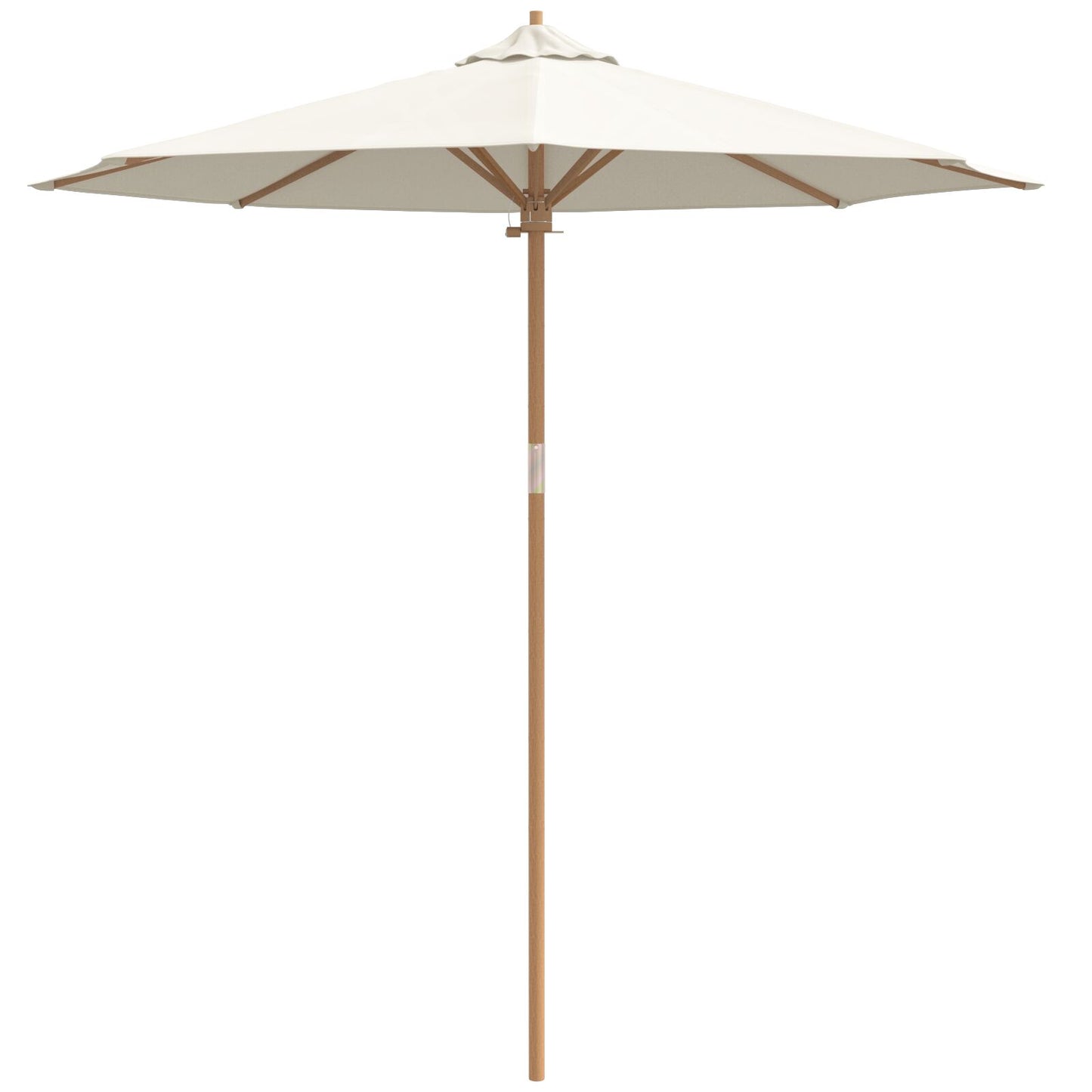 Tuinparasol 240X260 Cm Bamboe 240 x 240 x 260 cm Crème wit