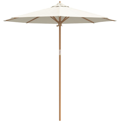 Tuinparasol 240X260 Cm Bamboe 240 x 240 x 260 cm Crème wit