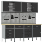 Tool cabinet with drawer 10 pcs Black Engineered wood and steel
