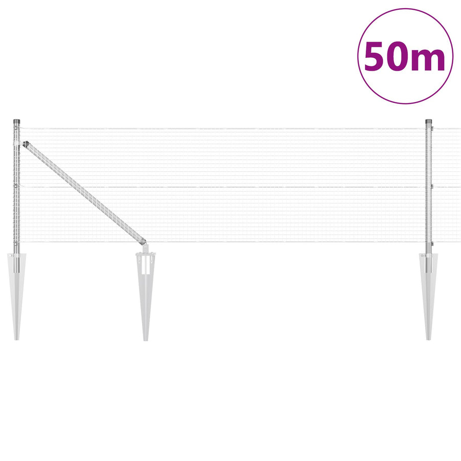 Gelaste Draadhek Met 13 Spike Posts 0.6X50 M Verzinkt Staal Gegalvaniseerd Staal