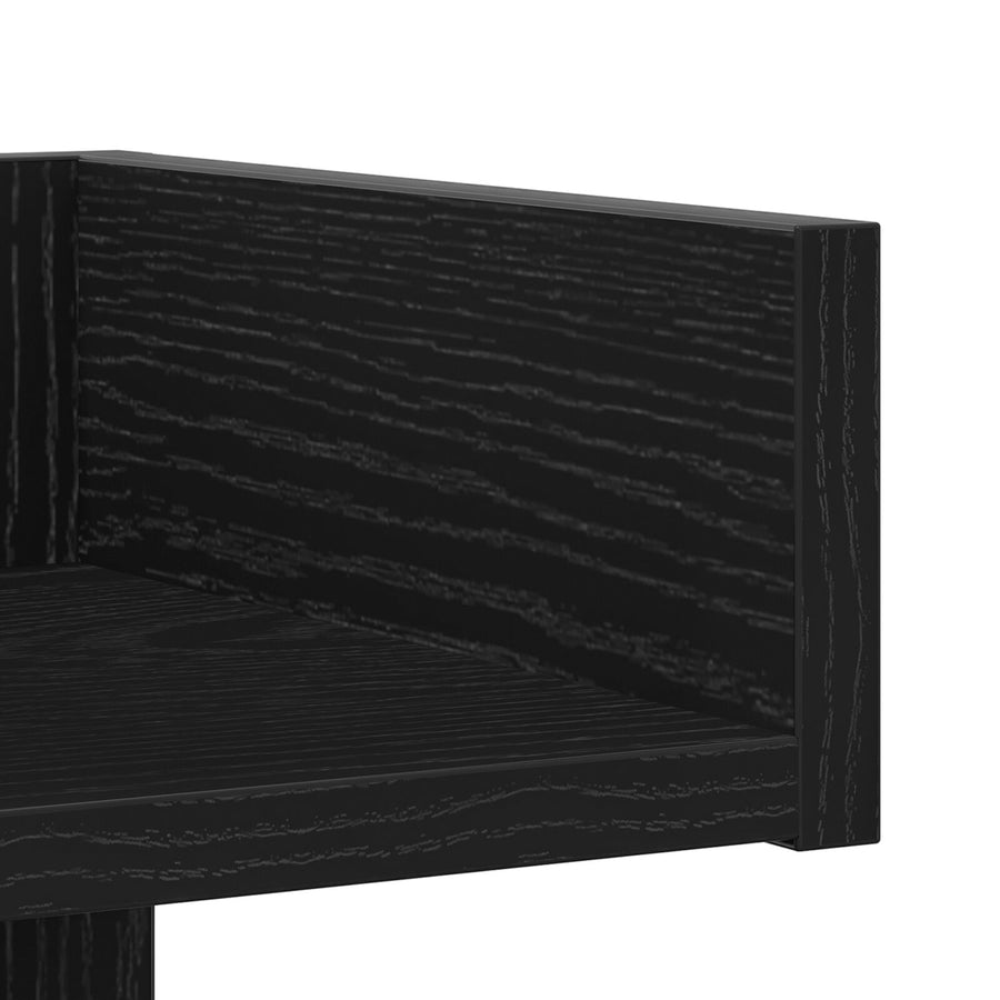 Boekenkast Zwart Eiken 86X25,5X140 Cm Bewerkt Hout