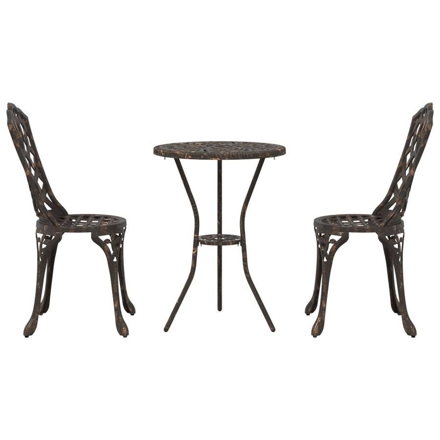 3-Delige Bistro Set Voor In De Tuin - Gietaluminium Brons