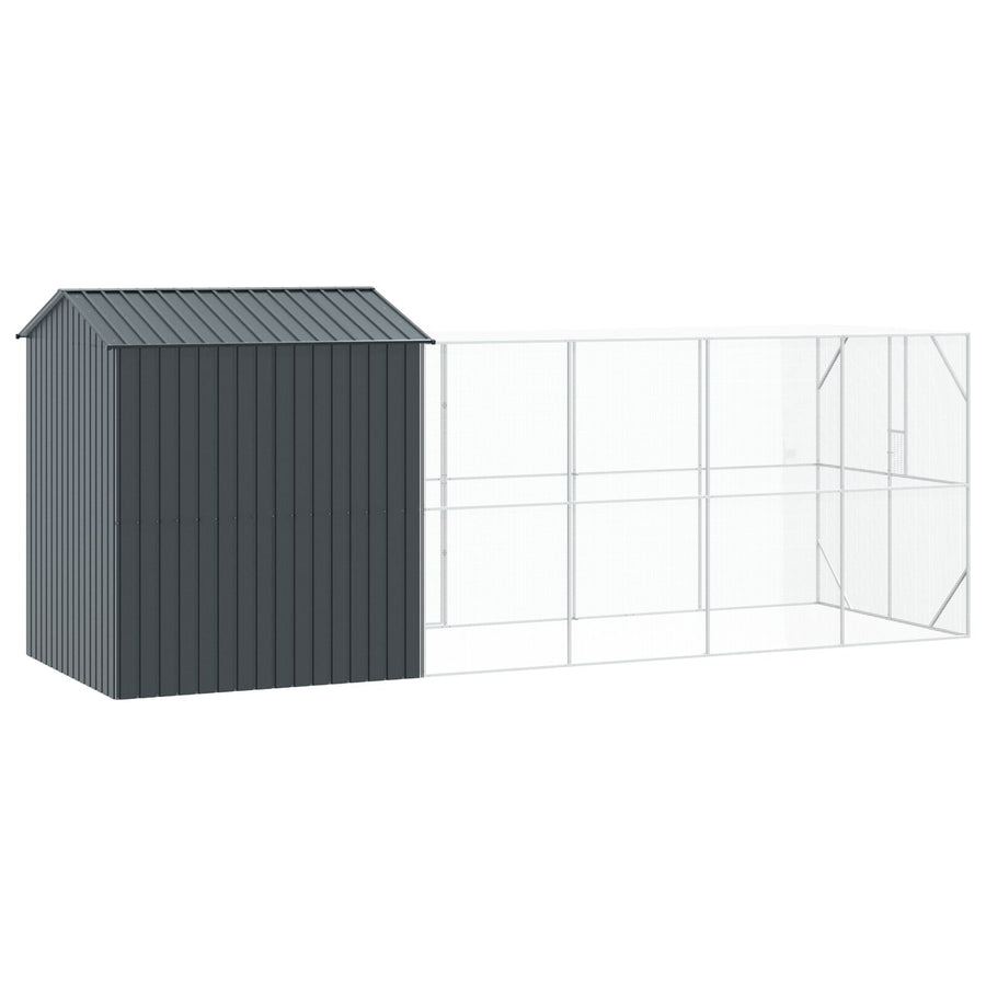 Vogelvolière Met Uitschuifmodule Anthraciet Staal 210 x 619 x 247 cm