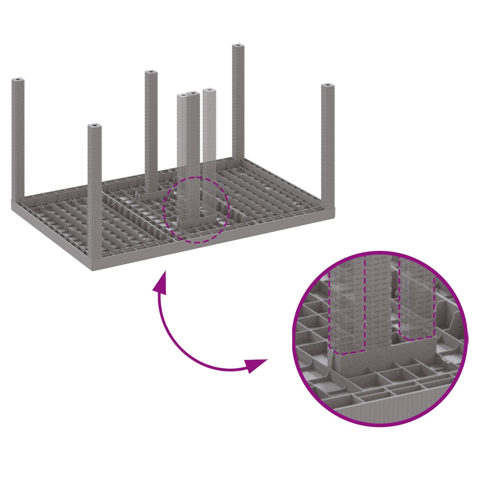 5 Delige Tuin Eetset Met Kussens Licht Grijs Poly Rattan