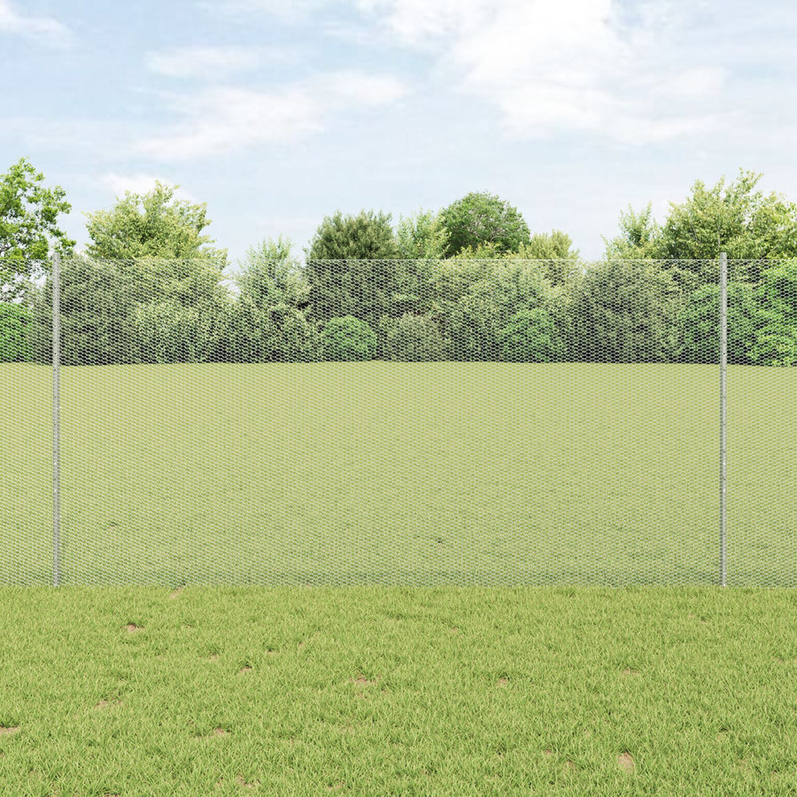 Hekpalen 10 St U-Kanaal 120 Cm Gegalvaniseerd Staal,  Zeshoekig Hek 1,2X10 M Gegalvaniseerd Staal