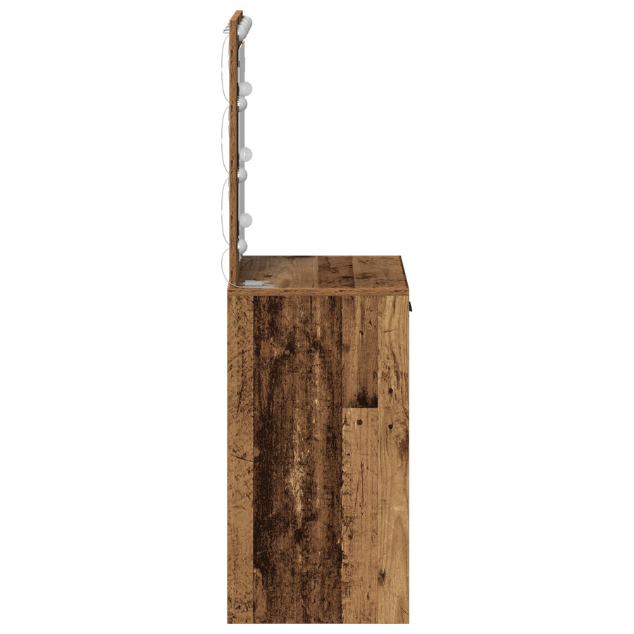 Kaptafel Met Led-Verlichting Oud hout 50 x 41 x 135 cm
