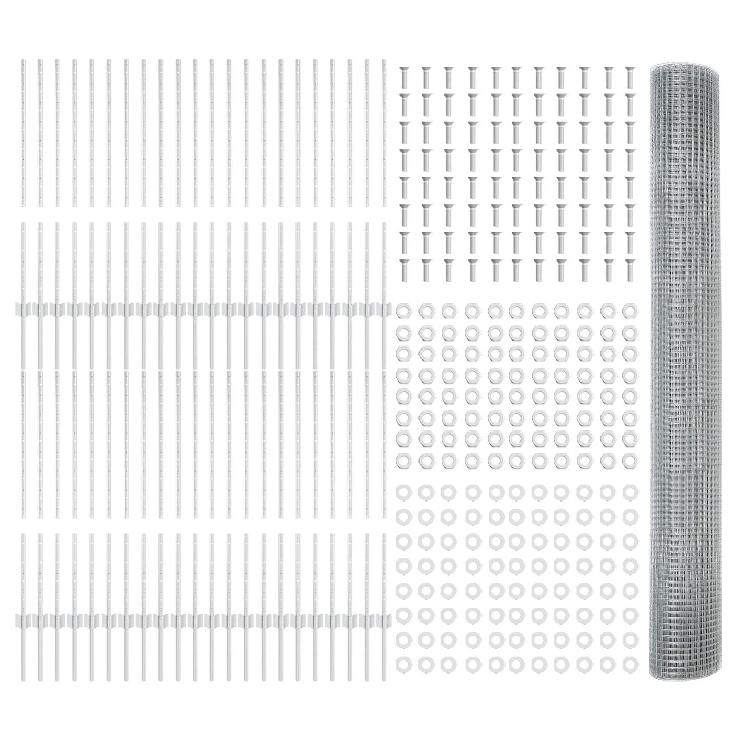 Gegolfd Draadhek Met 88 U-Posts Zilver 1X100 M Staal