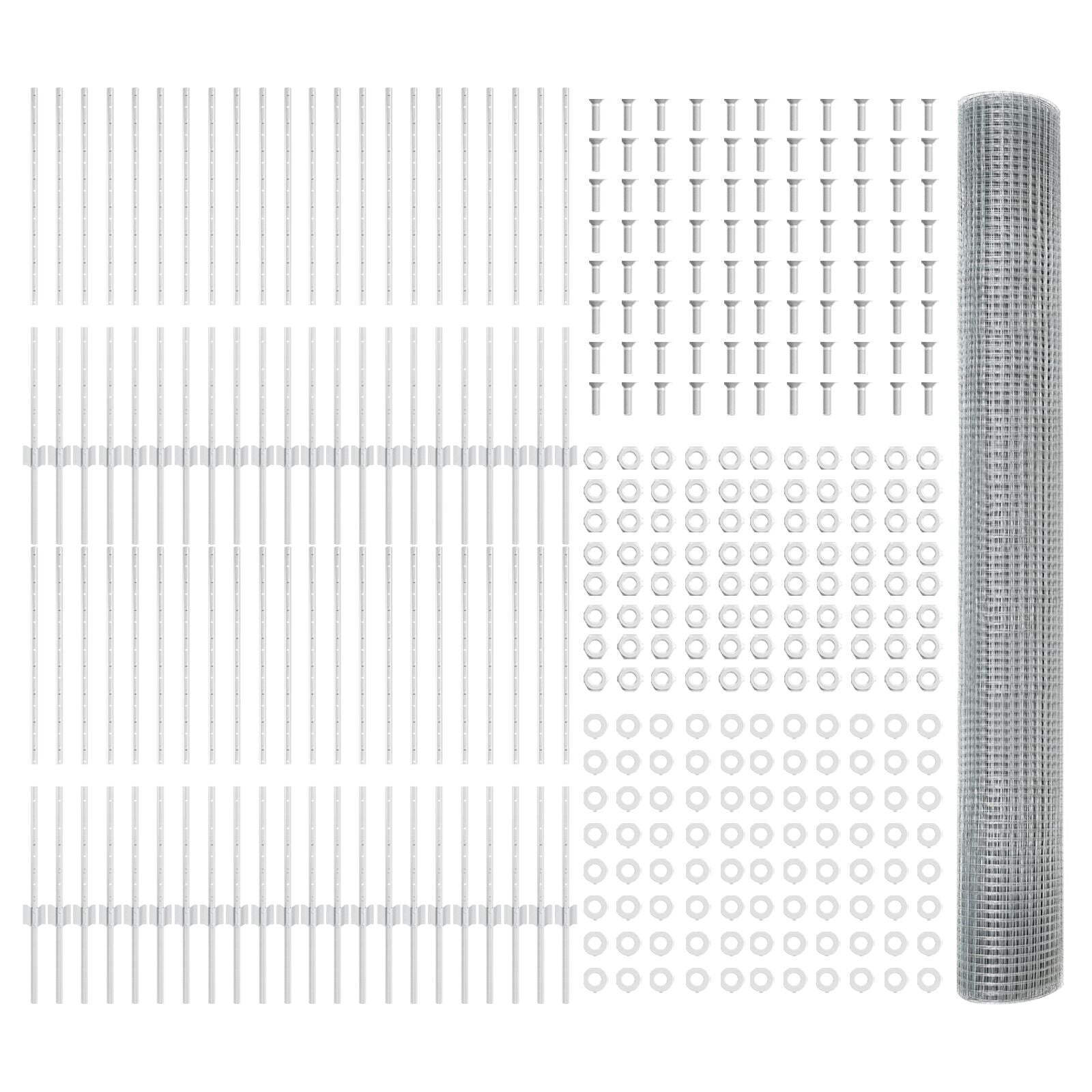 Gegolfd Draadhek Met 88 U-Posts Zilver 1X100 M Staal