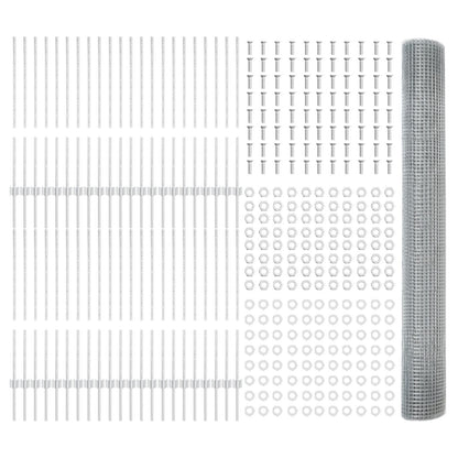 Gegolfd Draadhek Met 88 U-Posts Zilver 1X100 M Staal