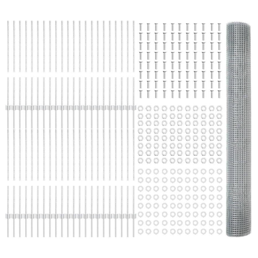 Gegolfd Draadhek Met 88 U-Posts Zilver 1X100 M Staal