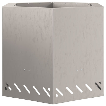 Rookloze Vuurkorf Hexagonaal Weerbestendig Staal 58 x 58 x 51 cm Verweerd staal/Bruin