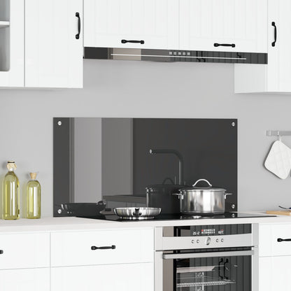 Keuken Achterwand 110X50X0,6 Cm Veiligheidsglas Donkergrijs 110 x 50 cm