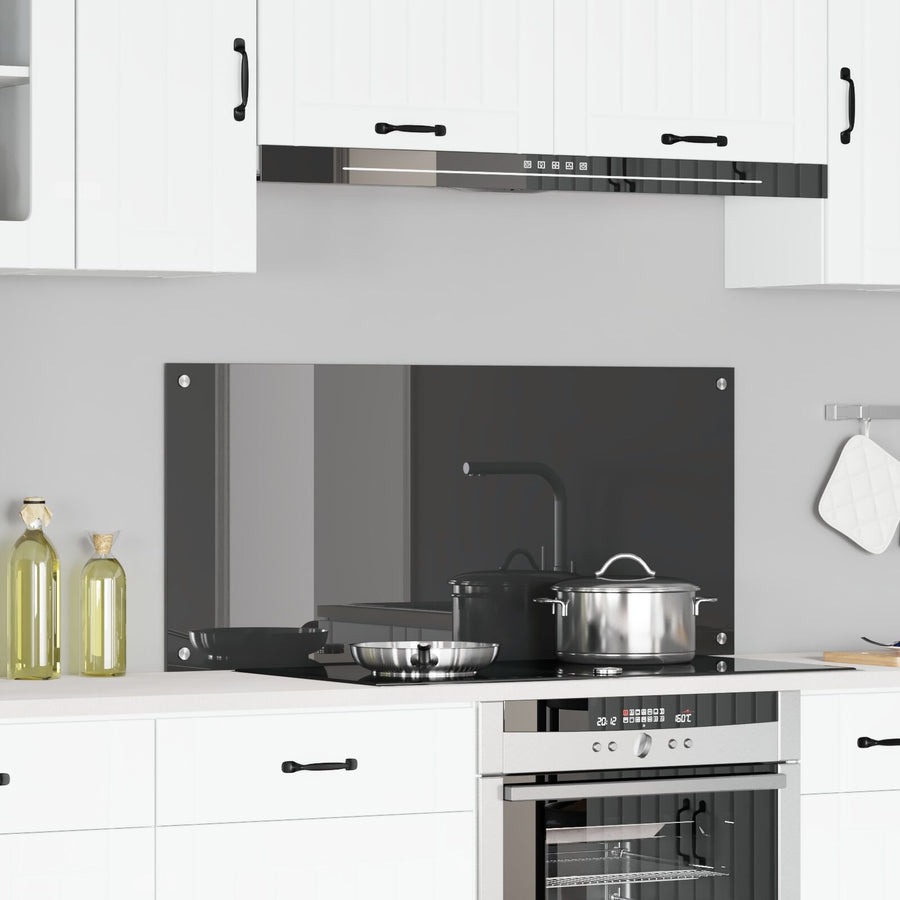 Keuken Achterwand 110X50X0,6 Cm Veiligheidsglas Donkergrijs 110 x 50 cm