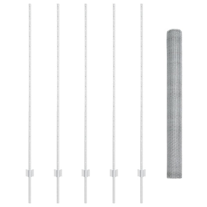 Fence Palen 10 Stuks U-Kanaal 160 Cm Gegalvaniseerd Staal,  Hexagon Fence 1.6X10 M Gegalvaniseerd Staal