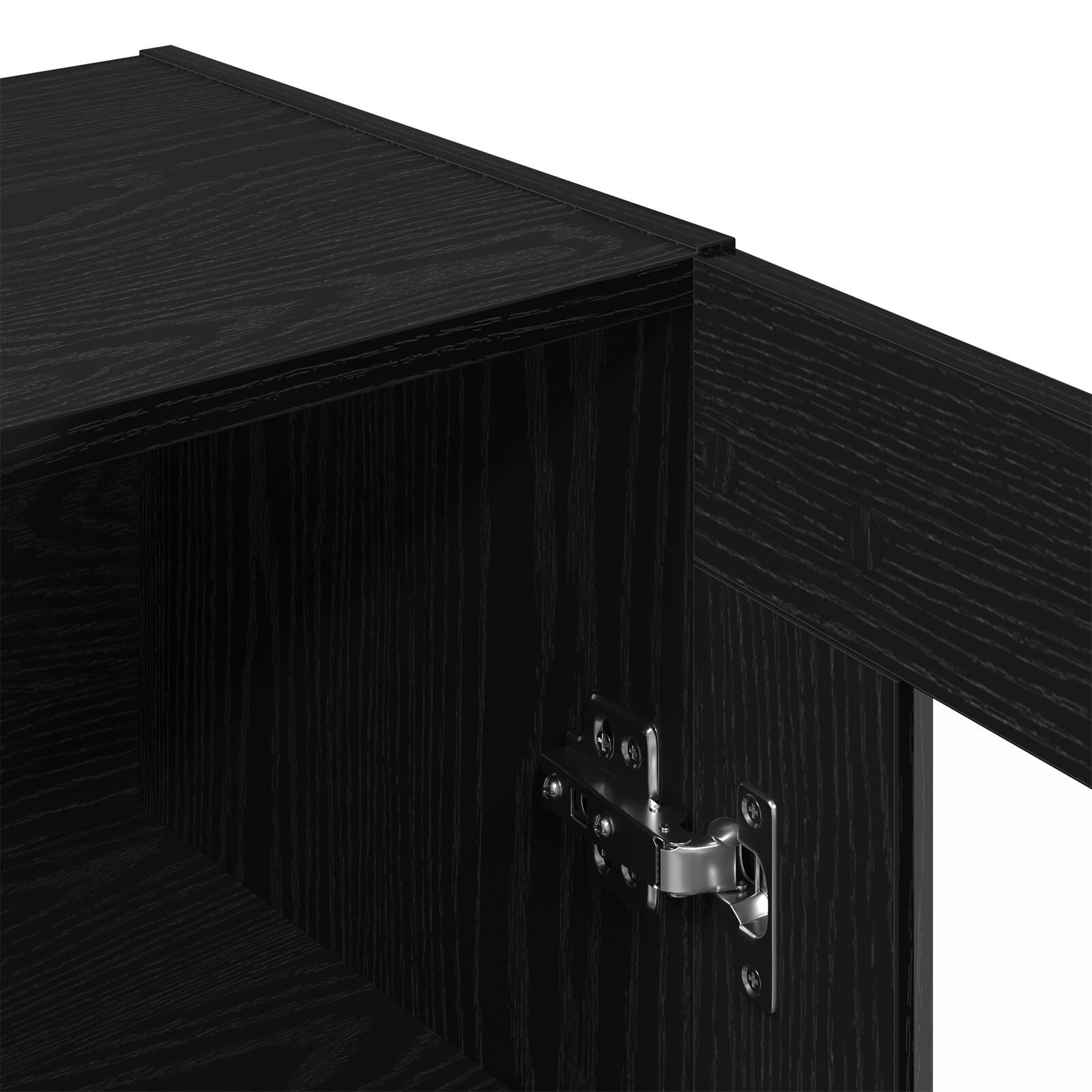 Zwart Eiken Muurkast - 69,5X34X90 Cm