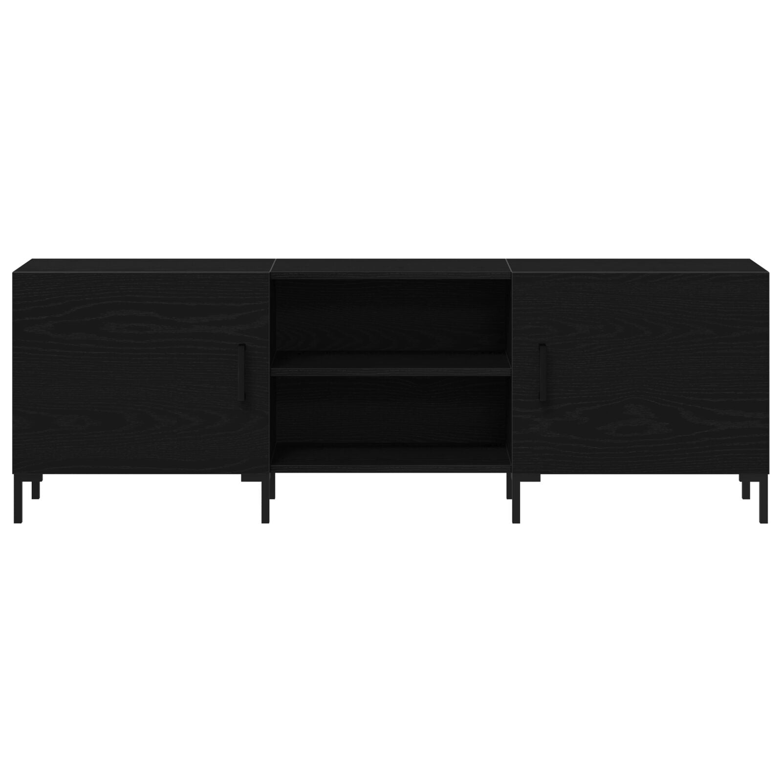 Tv-Meubel 150X30X50 Cm Engineered Hout Zwart eiken
