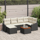 Loungeset polyrattan 7-delig zwart