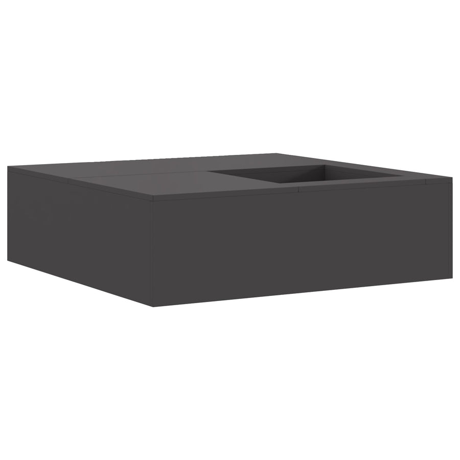 Vuurkorf Met Houtopslag Zwart 100X100X30 Cm Staal Koudgewalst staal/Zwart