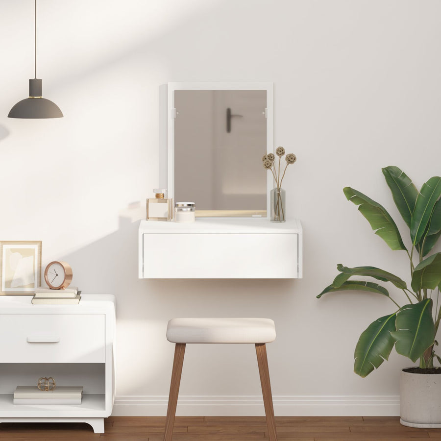 Wandhängende Make-Up Tafel 60 x 40 x 70 cm Wit zonder LED