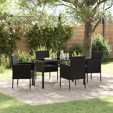 5-Delige Tuin Eetset Met Kussens Zwart Poly Rattan