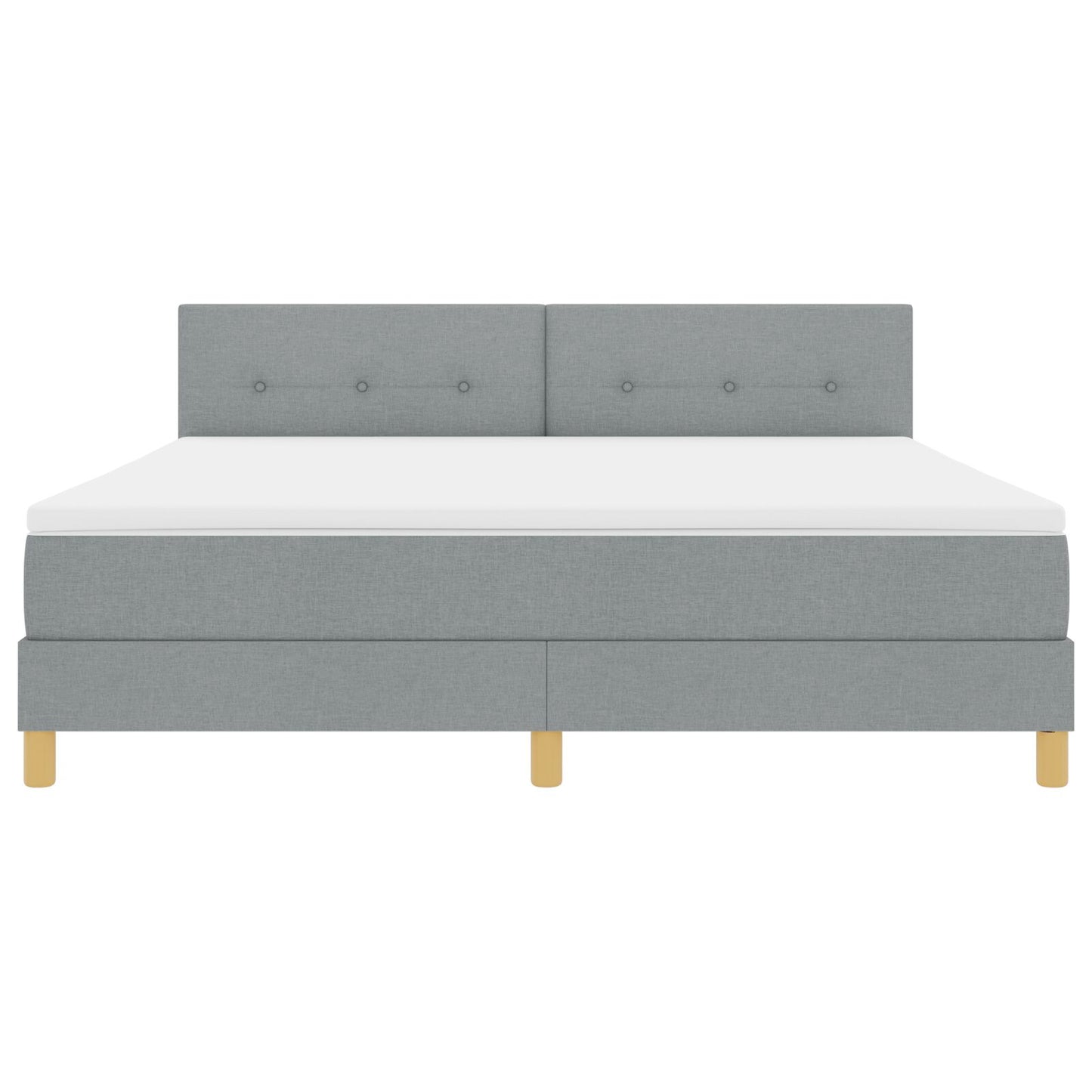 Boxspring Bed Met Matras Stof Lichtgrijs 180 x 200 cm Met knoop gestikt