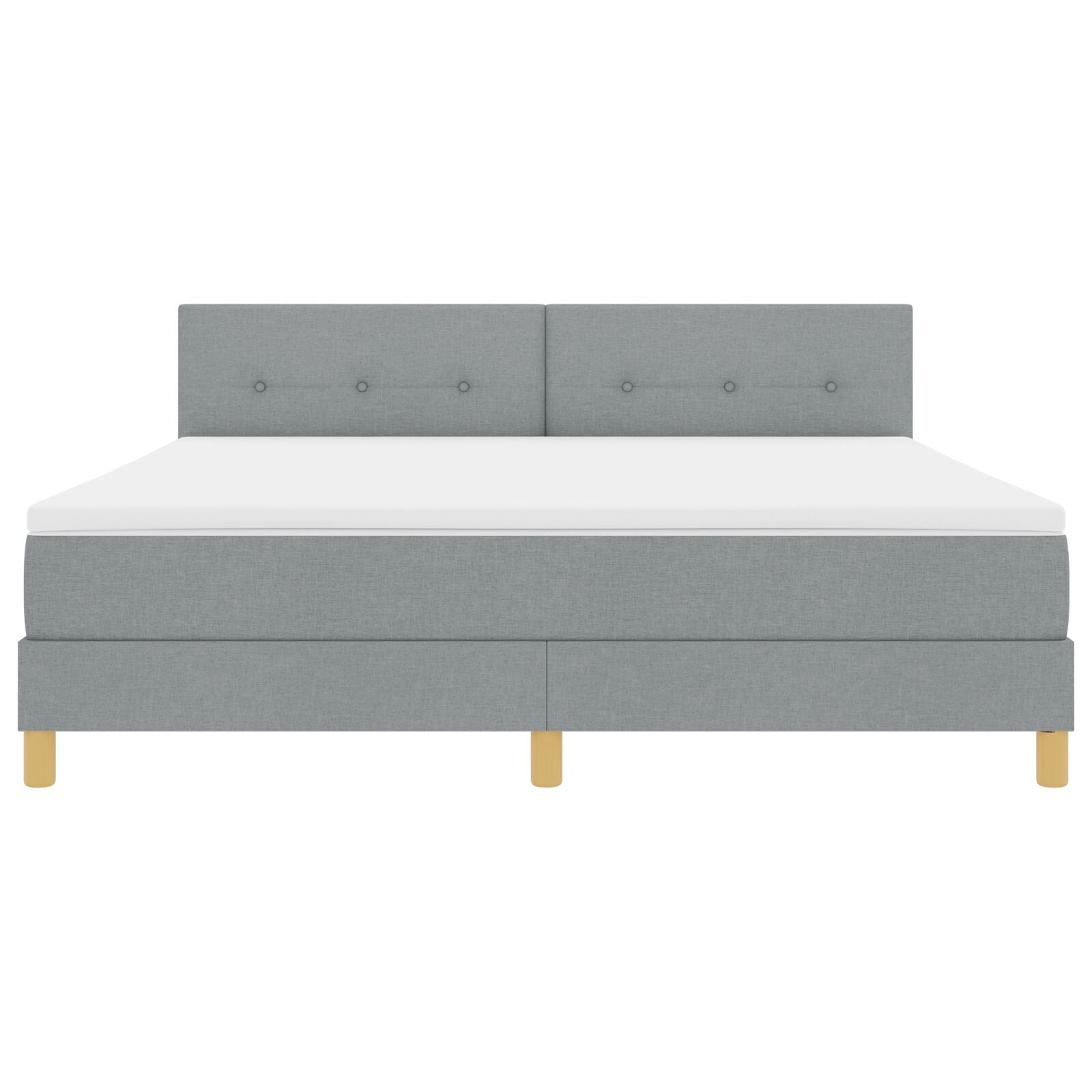 Boxspring Bed Met Matras Stof Lichtgrijs 180 x 200 cm Met knoop gestikt