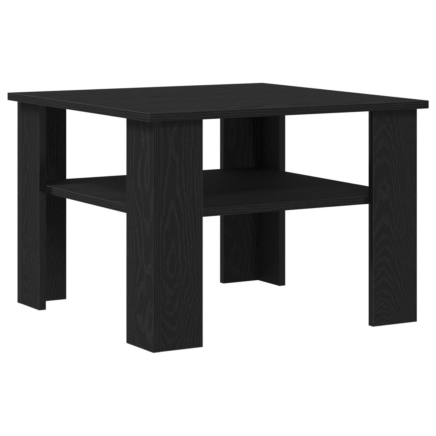 Salontafel Zwart Eiken 60X60X42 Cm Bewerkt Hout